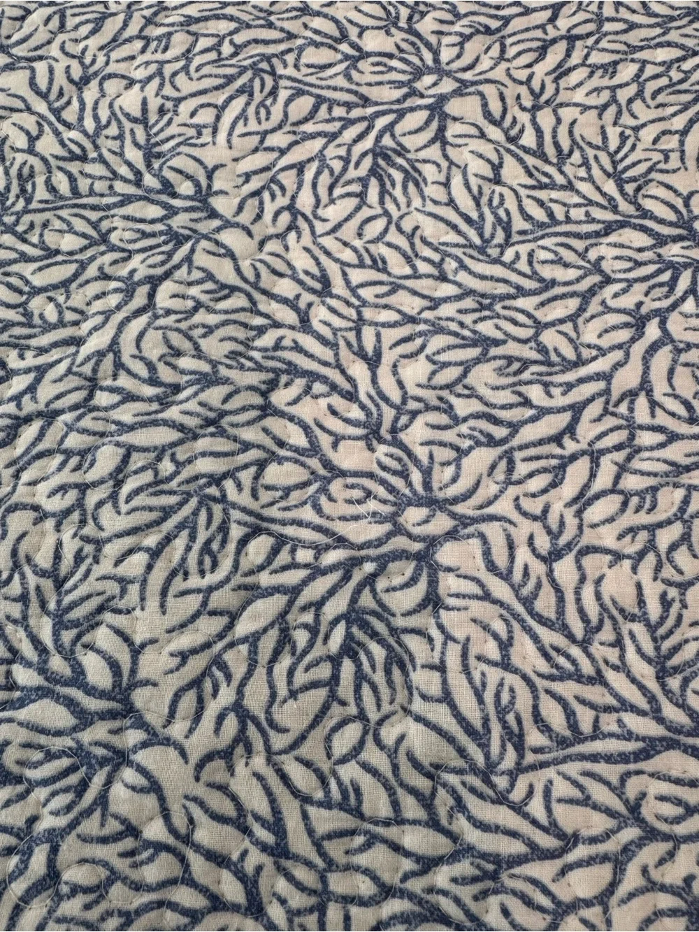 Blue Coral-Print Cotton quilt Set - king